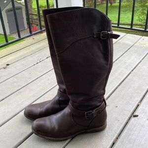 Frye brown leather boots, size 9
